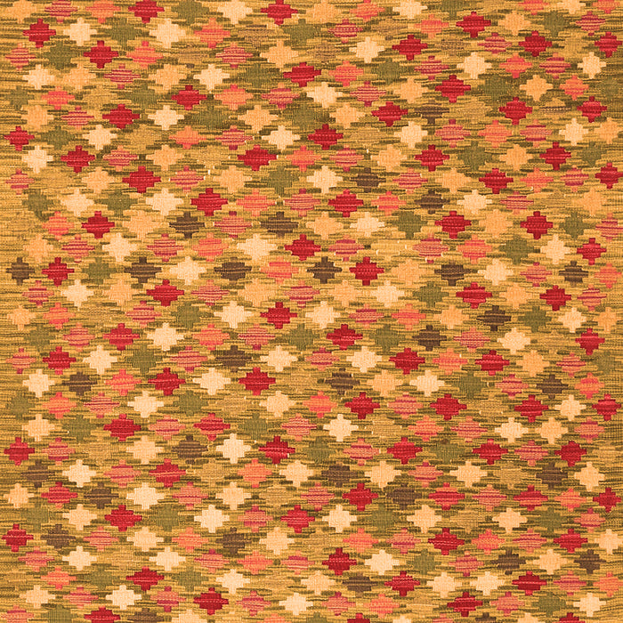 Round Machine Washable Southwestern Orange Country Area Rugs, wshcon2243org