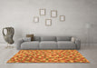 Machine Washable Southwestern Orange Country Area Rugs in a Living Room, wshcon2243org