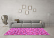 Machine Washable Southwestern Pink Country Rug in a Living Room, wshcon2243pnk