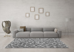 Machine Washable Southwestern Gray Country Rug in a Living Room,, wshcon2243gry