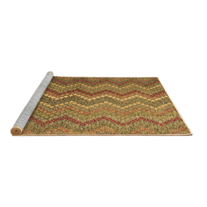 Sideview of Machine Washable Southwestern Brown Country Rug, wshcon2244brn