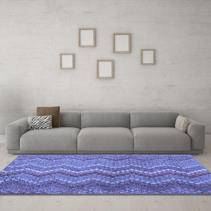 Machine Washable Southwestern Blue Country Rug in a Living Room, wshcon2244blu