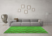 Machine Washable Southwestern Green Country Area Rugs in a Living Room,, wshcon2244grn