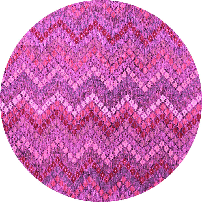 Round Machine Washable Southwestern Pink Country Rug, wshcon2244pnk