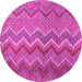 Round Southwestern Pink Country Rug, con2244pnk