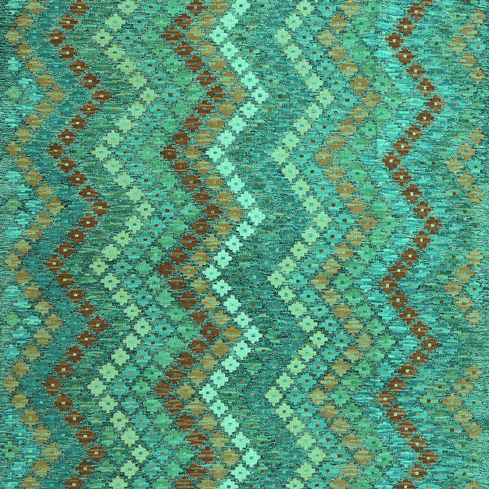 Machine Washable Southwestern Turquoise Country Area Rugs, wshcon2244turq