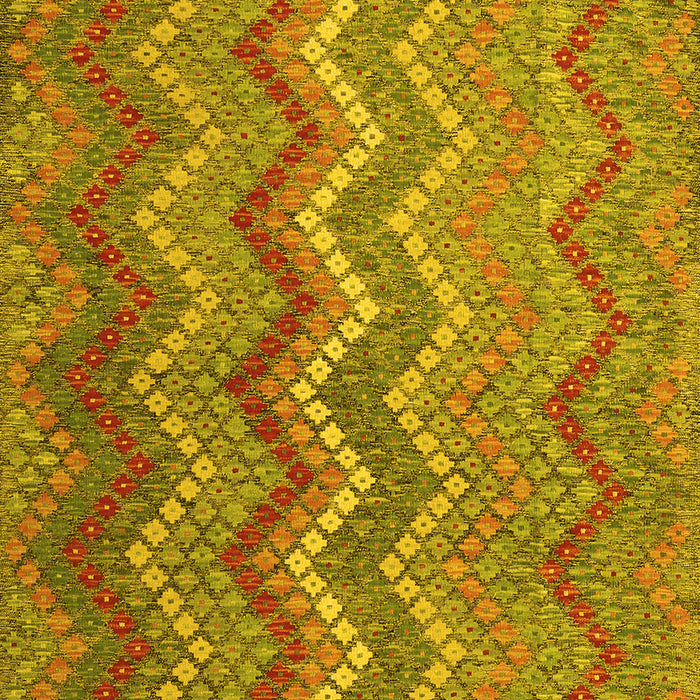 Machine Washable Southwestern Yellow Country Rug, wshcon2244yw