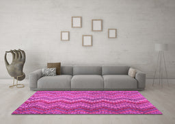 Machine Washable Southwestern Pink Country Rug in a Living Room, wshcon2244pnk
