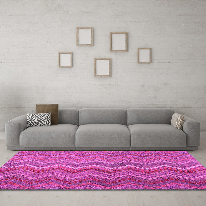 Machine Washable Southwestern Pink Country Rug in a Living Room, wshcon2244pnk