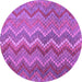 Round Southwestern Purple Country Rug, con2244pur