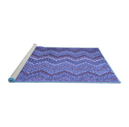 Sideview of Machine Washable Southwestern Blue Country Rug, wshcon2244blu