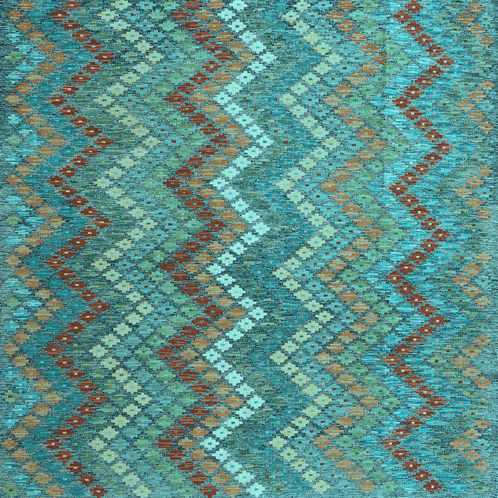 Square Machine Washable Southwestern Light Blue Country Rug, wshcon2244lblu