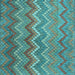 Square Machine Washable Southwestern Light Blue Country Rug, wshcon2244lblu