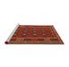 Serging Thickness of Machine Washable Contemporary Sienna Brown Rug, wshcon2245