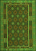 Serging Thickness of Machine Washable Oriental Green Traditional Area Rugs, wshcon2245grn