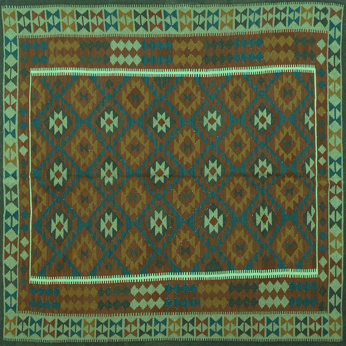 Square Oriental Turquoise Traditional Rug, con2245turq