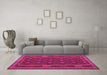 Machine Washable Oriental Pink Traditional Rug in a Living Room, wshcon2245pnk