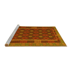 Sideview of Machine Washable Oriental Yellow Traditional Rug, wshcon2245yw