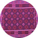 Round Oriental Purple Traditional Rug, con2245pur