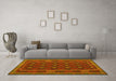 Machine Washable Oriental Yellow Traditional Rug in a Living Room, wshcon2245yw