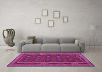 Machine Washable Oriental Purple Traditional Rug, wshcon2245pur