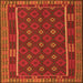 Round Machine Washable Oriental Orange Traditional Area Rugs, wshcon2245org