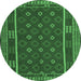 Round Oriental Emerald Green Traditional Rug, con2245emgrn