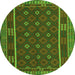 Square Oriental Green Traditional Rug, con2245grn