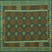 Square Machine Washable Oriental Turquoise Traditional Area Rugs, wshcon2245turq