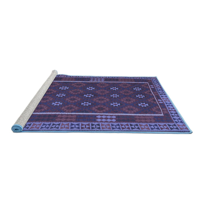Sideview of Machine Washable Oriental Blue Traditional Rug, wshcon2245blu