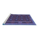 Sideview of Machine Washable Oriental Blue Traditional Rug, wshcon2245blu