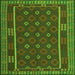 Round Machine Washable Oriental Green Traditional Area Rugs, wshcon2245grn