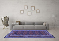 Machine Washable Oriental Blue Traditional Rug, wshcon2245blu