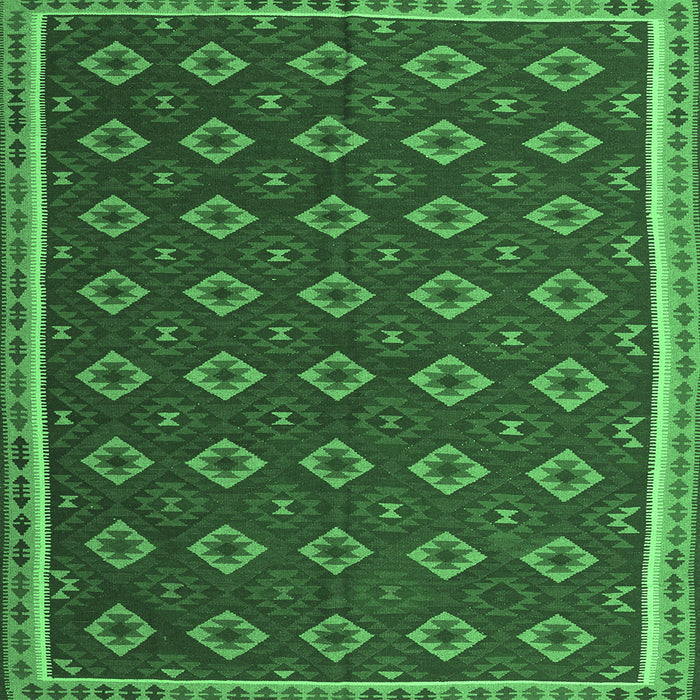 Square Oriental Emerald Green Traditional Rug, con2246emgrn