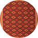 Square Oriental Orange Traditional Rug, con2246org