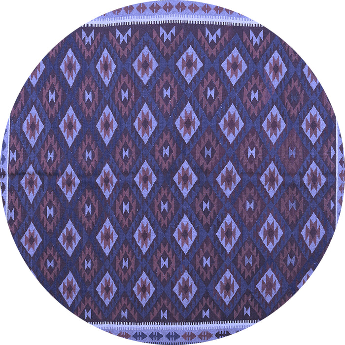 Round Oriental Blue Traditional Rug, con2246blu