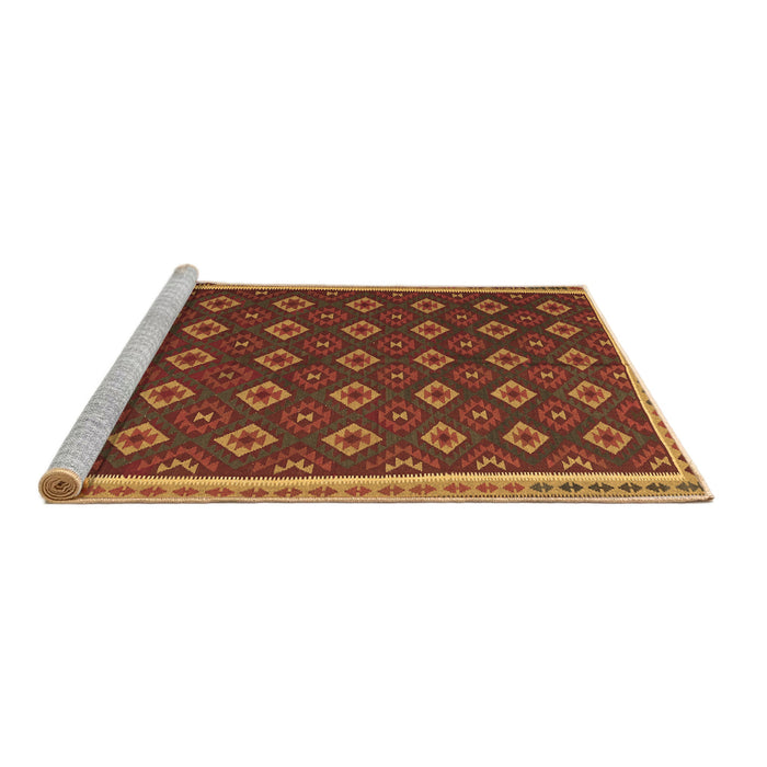Sideview of Machine Washable Oriental Brown Traditional Rug, wshcon2246brn