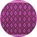 Round Machine Washable Oriental Purple Traditional Area Rugs, wshcon2246pur