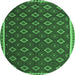 Round Oriental Emerald Green Traditional Rug, con2246emgrn