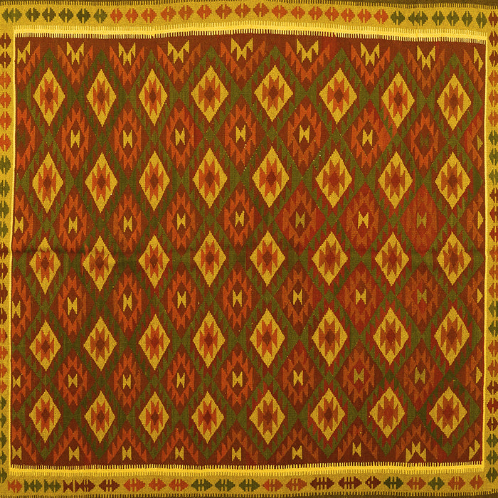 Square Oriental Yellow Traditional Rug, con2246yw