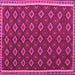 Square Machine Washable Oriental Pink Traditional Rug, wshcon2246pnk