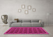 Machine Washable Oriental Pink Traditional Rug in a Living Room, wshcon2246pnk