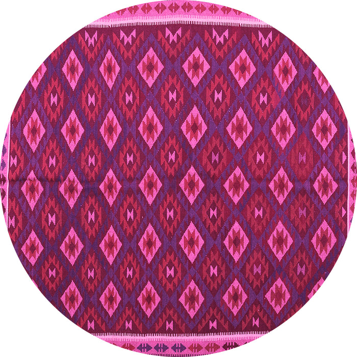 Round Oriental Pink Traditional Rug, con2246pnk