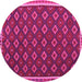 Round Oriental Pink Traditional Rug, con2246pnk