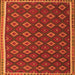 Round Machine Washable Oriental Orange Traditional Area Rugs, wshcon2246org