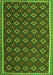 Serging Thickness of Machine Washable Oriental Green Traditional Area Rugs, wshcon2246grn