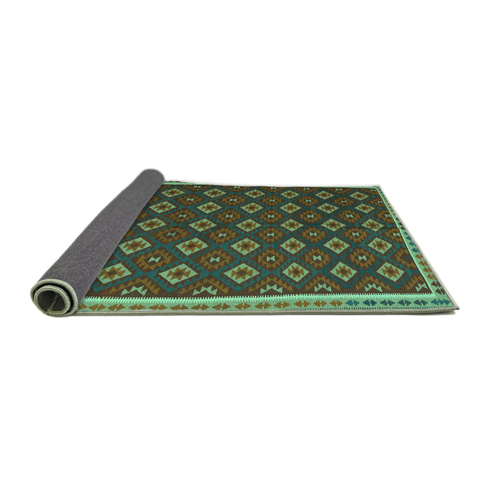 Sideview of Oriental Turquoise Traditional Rug, con2246turq