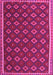 Machine Washable Oriental Pink Traditional Rug, wshcon2246pnk