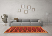 Machine Washable Oriental Orange Traditional Rug, wshcon2246org