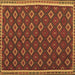 Square Machine Washable Oriental Brown Traditional Rug, wshcon2246brn